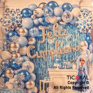 SET DE GLOBOS ARCO XL FROZEN ELSA XY 70 UNIDADES